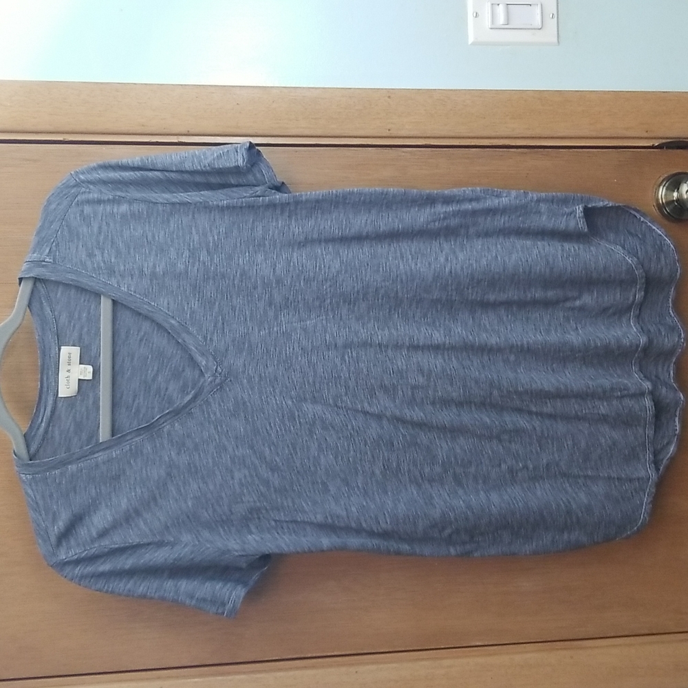 Anthropologie Cloth & Stone Blue Space Dyed Tee Shirt sz Small